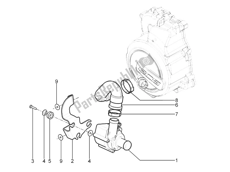 Toutes les pièces pour le Pompe De Refroidissement du Piaggio MP3 125 Yourban ERL 2011