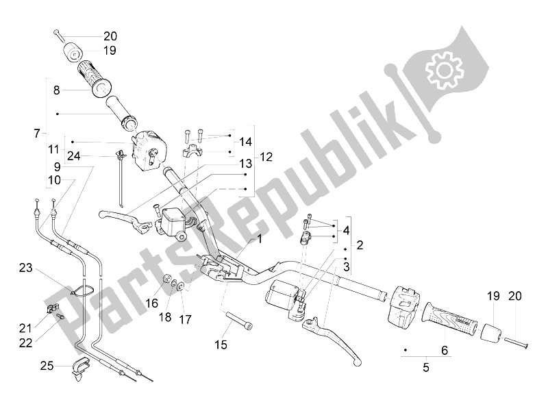 Todas las partes para Manillar - Master Cil. De Piaggio X 10 500 4T 4V I E E3 2012