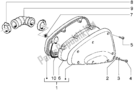 All parts for the Air Cleaner of the Piaggio Liberty 50 2T 1997