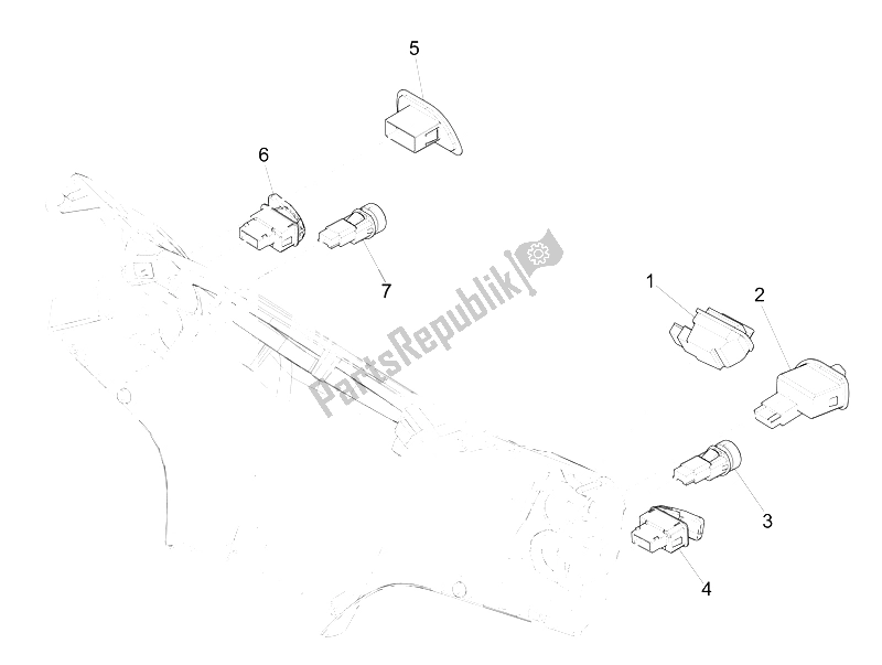 All parts for the Selectors - Switches - Buttons of the Piaggio Liberty 50 Iget 4T 3V EU 2015