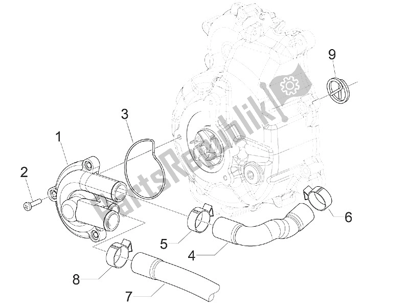 All parts for the Cooler Pump of the Piaggio Beverly 300 IE ABS E4 EU 2016