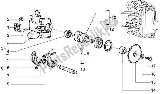 Toutes les pièces pour le Support De Leviers à Bascule du Piaggio Liberty 125 1998