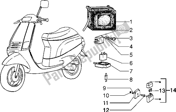 Tutte le parti per il Dispositivi Elettrici (3) del Piaggio ZIP 50 1995