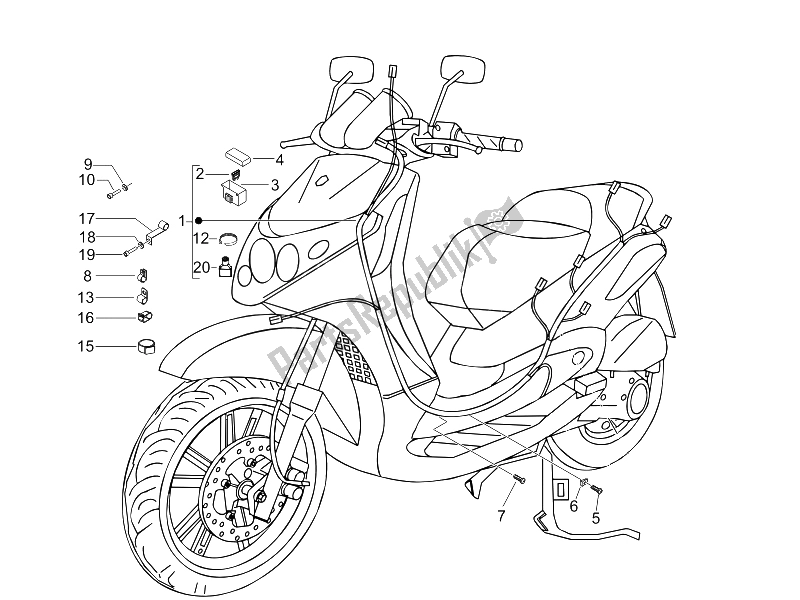 Wszystkie części do G?ówna Wi? Zka Przewodów Piaggio Beverly 250 IE E3 2006