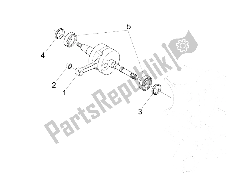 Tutte le parti per il Albero A Gomiti del Piaggio Liberty 50 2T 2008