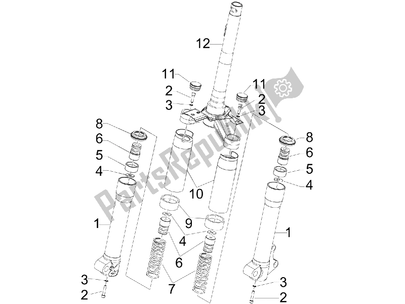 Toutes les pièces pour le Composants De Fork (mvp) du Piaggio Liberty 50 4T 2005