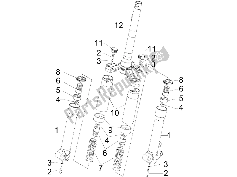 Todas as partes de Componentes Do Garfo (mvp) do Piaggio Liberty 50 4T 2005