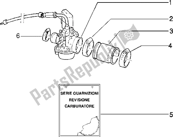 Todas as partes de Carburador do Piaggio Typhoon 125 XR 2000