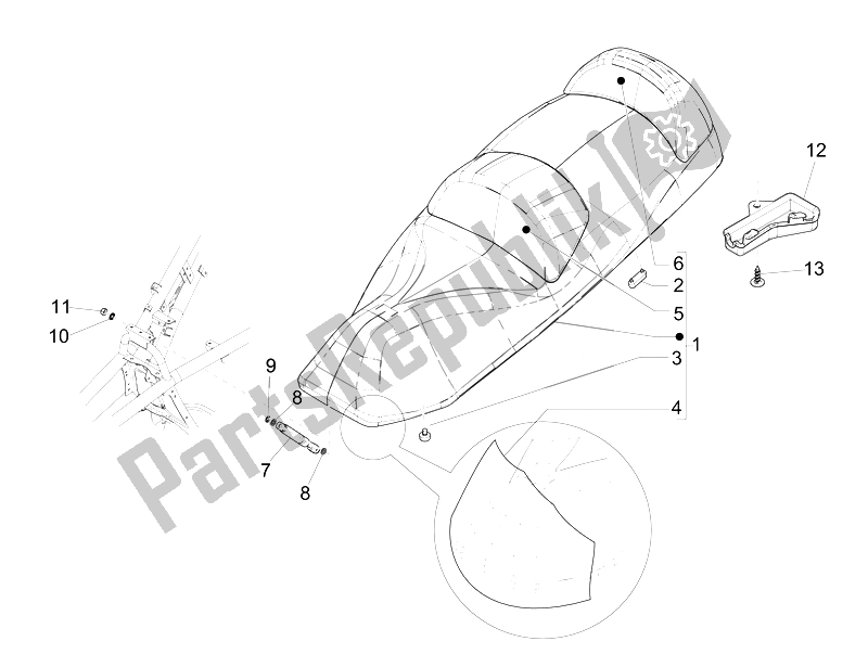 Tutte le parti per il Sella / Sedili del Piaggio MP3 300 LT Business Sport ABS 2014