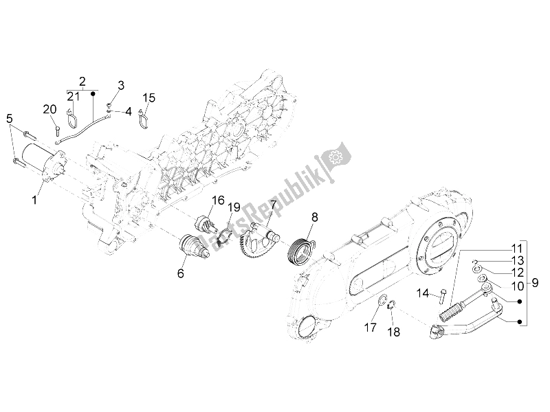 Toutes les pièces pour le Stater - Démarreur électrique du Piaggio ZIP 50 2006