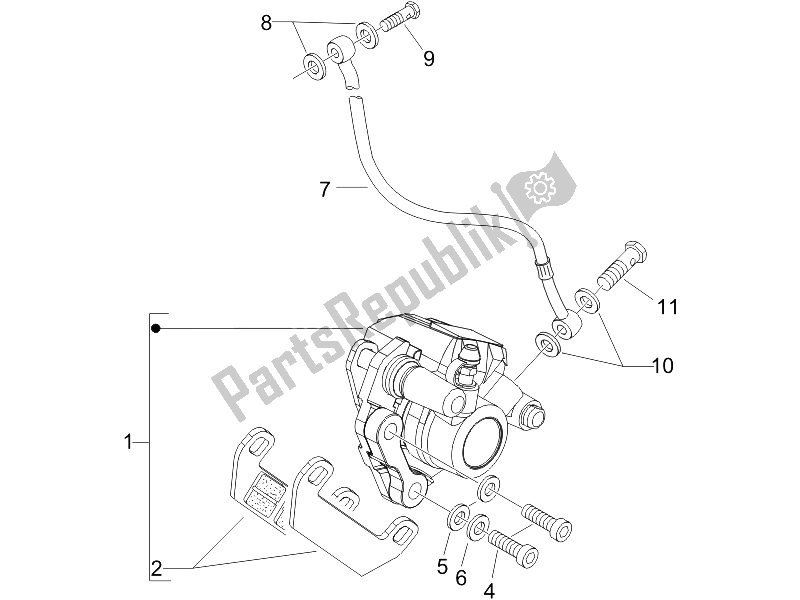 All parts for the Brakes Pipes - Calipers of the Piaggio ZIP 50 SP Euro 2 2006