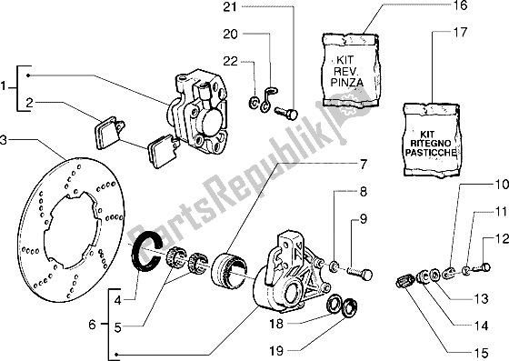 All parts for the Brake Caliper - Brake Disc of the Piaggio Sfera RST 125 1995