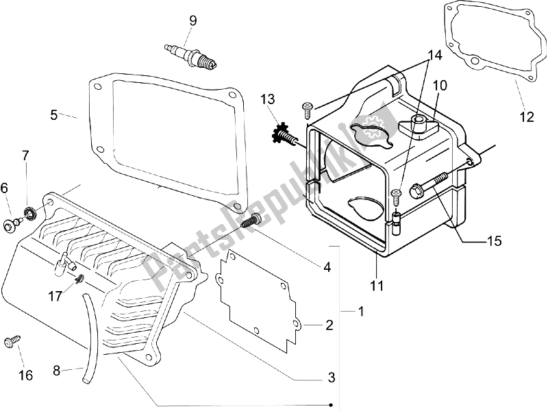 Toutes les pièces pour le Le Couvre-culasse du Piaggio Liberty 50 4T 2005