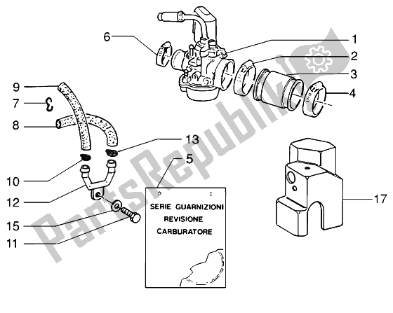 Toutes les pièces pour le Carburateur du Piaggio NRG MC3 DD 50 2002