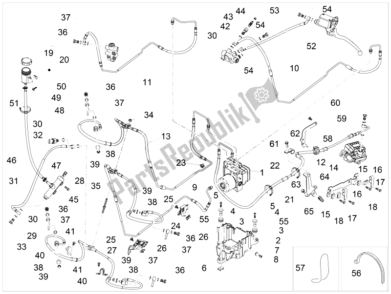 All parts for the Abs Brake System of the Piaggio MP3 500 LT Sport 2014