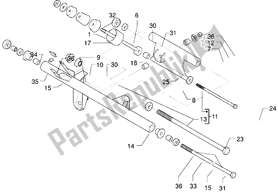 All parts for the Swinging Arm of the Piaggio X9 250 2006