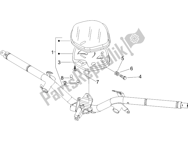 Tutte le parti per il Quadro Strumenti-quadro Comandi del Piaggio Liberty 125 4T Sport 2006