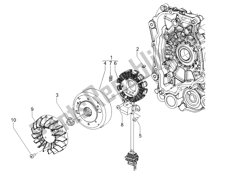 Tutte le parti per il Volano Magneto del Piaggio Liberty 50 4T PTT D 2014