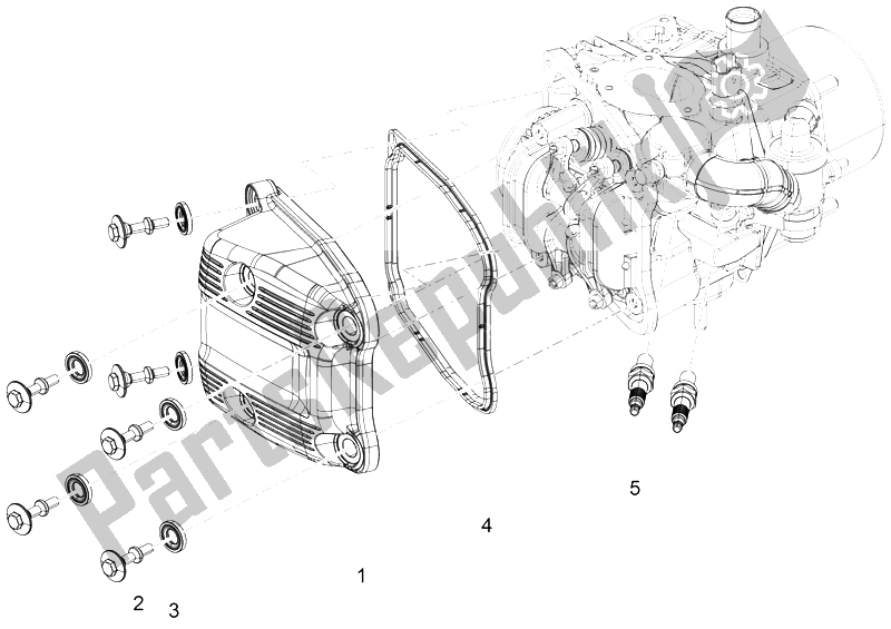 Todas las partes para Cubierta De Tapa De Cilindro de Piaggio MP3 500 Sport ABS USA 2015