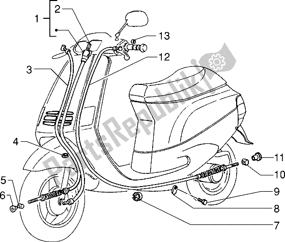 All parts for the Transmissions (2) of the Piaggio ZIP RST 50 1996