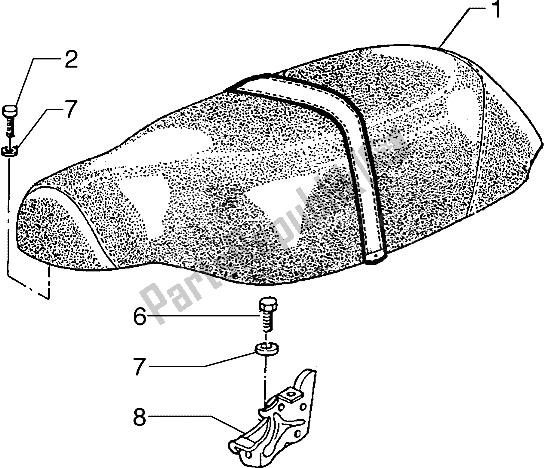 All parts for the Saddle of the Piaggio Typhoon 50 X 1999