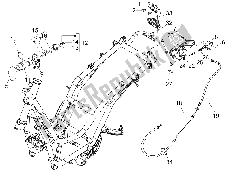 Todas as partes de Fechaduras do Piaggio Beverly 500 2005