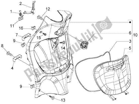 Toutes les pièces pour le Boîte à Gants Avant du Piaggio Liberty 50 4T RST Delivery 2004