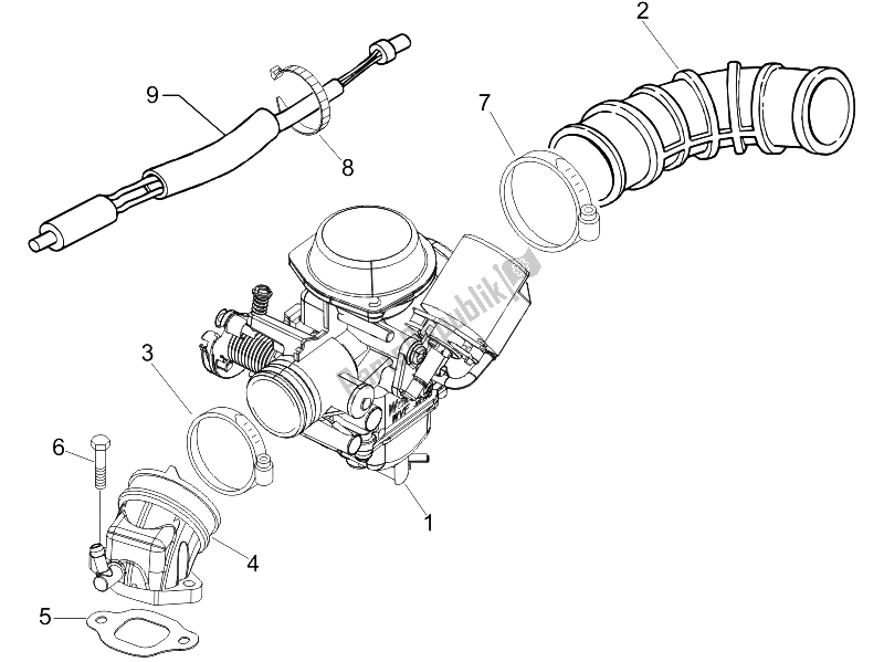 All parts for the Carburettor, Assembly - Union Pipe of the Piaggio Liberty 150 4T Sport E3 2008