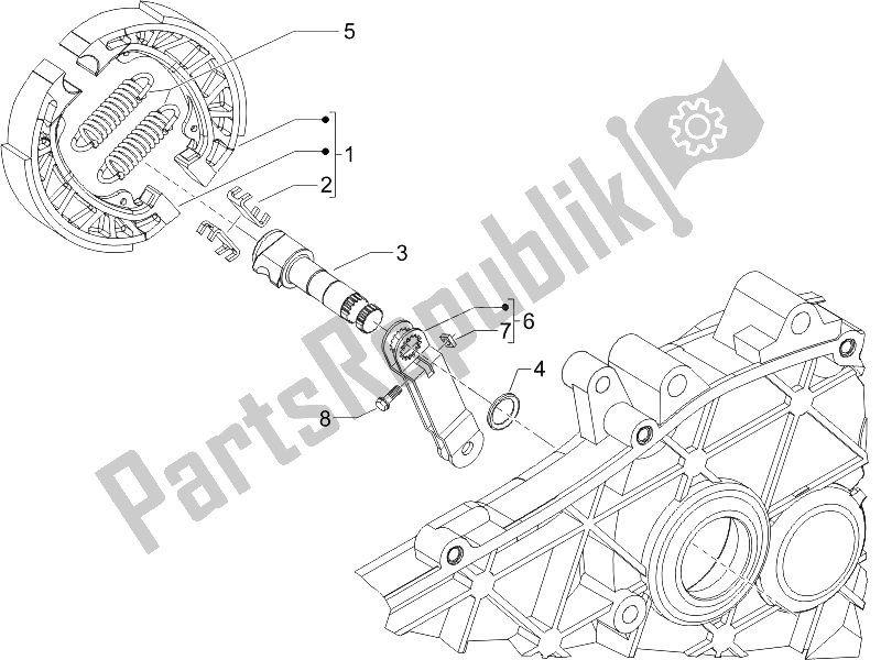 All parts for the Rear Brake - Brake Jaw of the Piaggio Liberty 50 2T MOC 2009