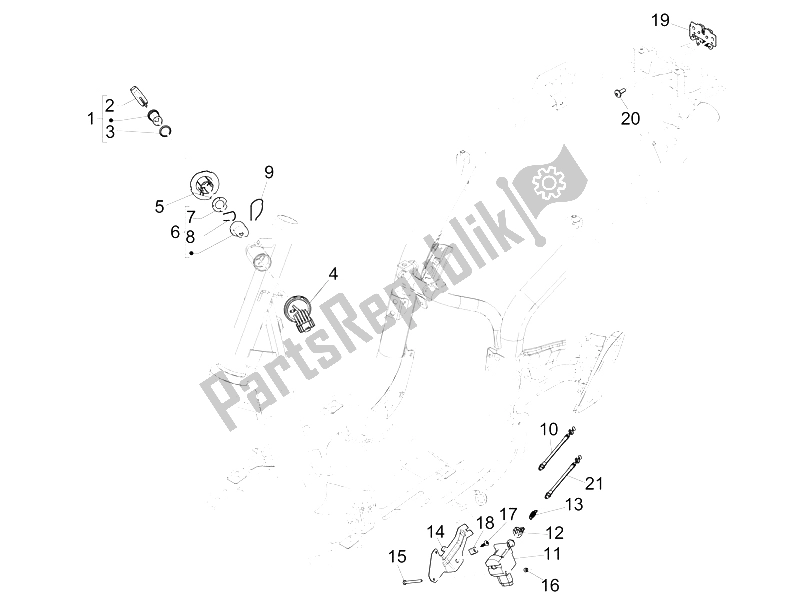 All parts for the Locks of the Piaggio Liberty 50 Iget 4T 3V EU 2015