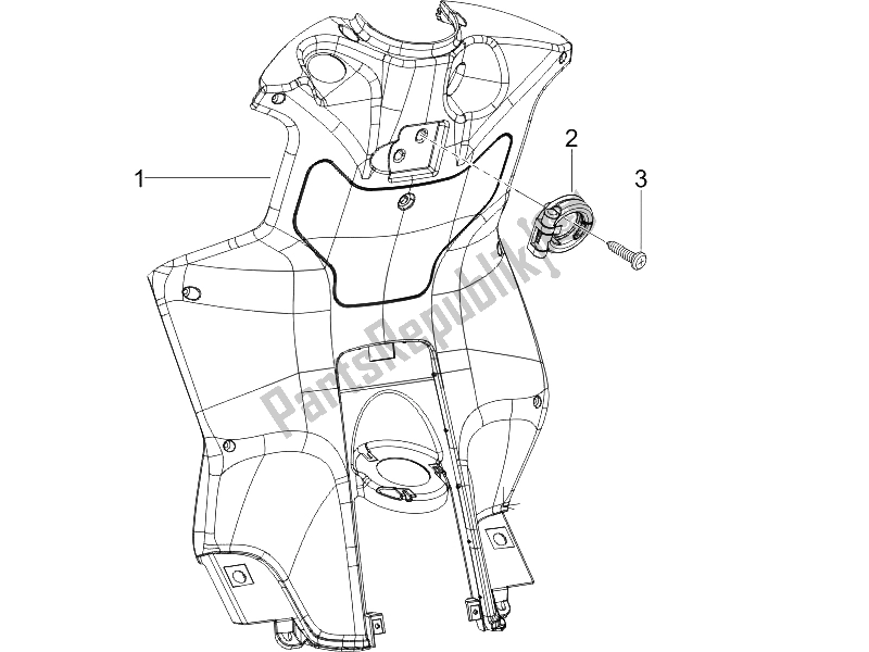 All parts for the Front Glove-box - Knee-guard Panel (2) of the Piaggio NRG Power DD 50 2005