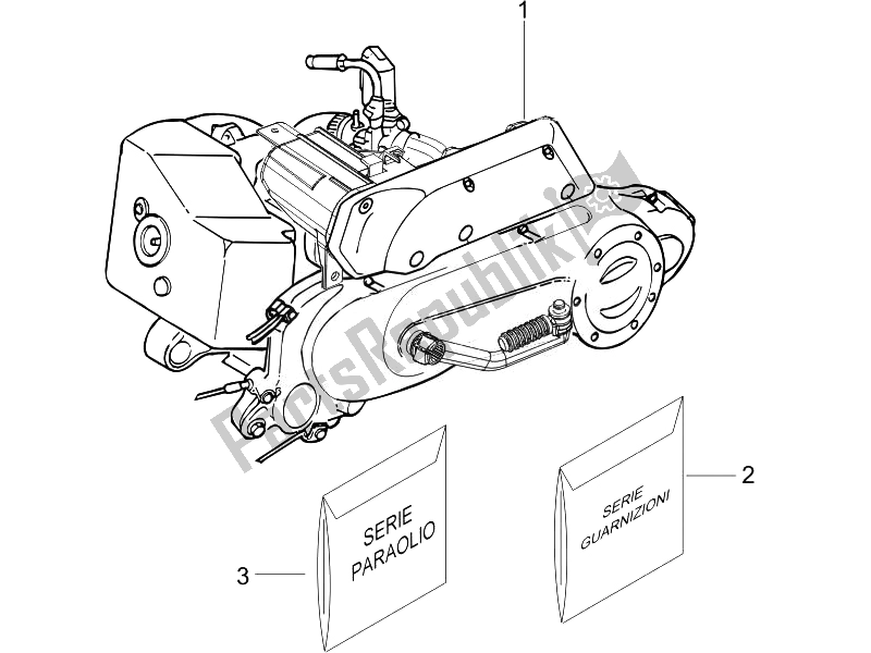 Toutes les pièces pour le Moteur, Assemblage du Piaggio NRG Power DT 50 2007