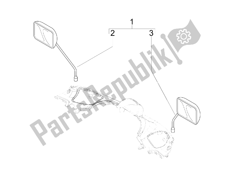 All parts for the Driving Mirror/s of the Piaggio BV 500 Tourer USA 2008