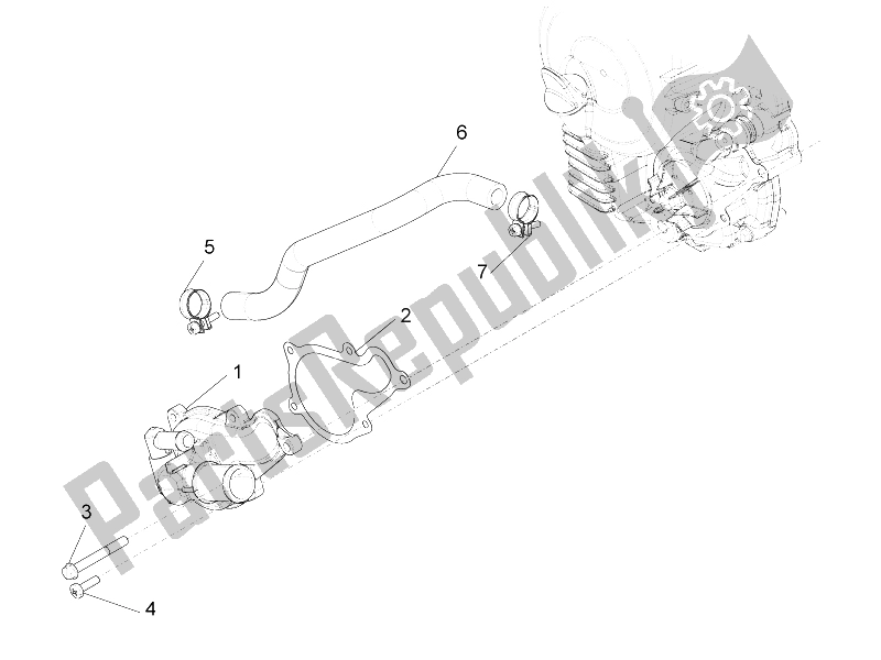 Todas las partes para Bomba De Enfriamiento de Piaggio BV 350 4T 4V IE E3 ABS USA 2015