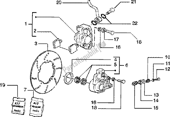 Wszystkie części do Zacisk Hamulca Tarczowego Piaggio ZIP SP 50 1996