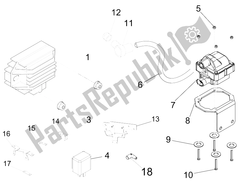 All parts for the Voltage Regulators - Electronic Control Units (ecu) - H. T. Coil of the Piaggio Liberty 125 4T 2V IE PTT I 2012