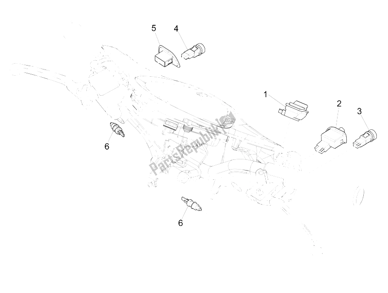 All parts for the Selectors - Switches - Buttons of the Piaggio Liberty 125 4T Delivery E3 2009