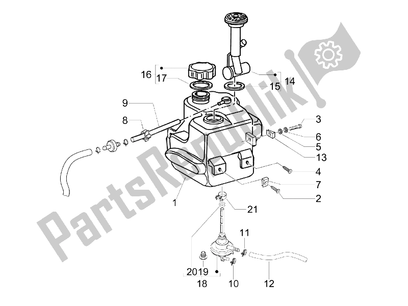 Wszystkie części do Zbiornik Paliwa Piaggio Typhoon 50 UK 2006