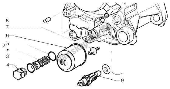 Tutte le parti per il Filtro Dell'olio del Piaggio Beverly 250 RST 2004