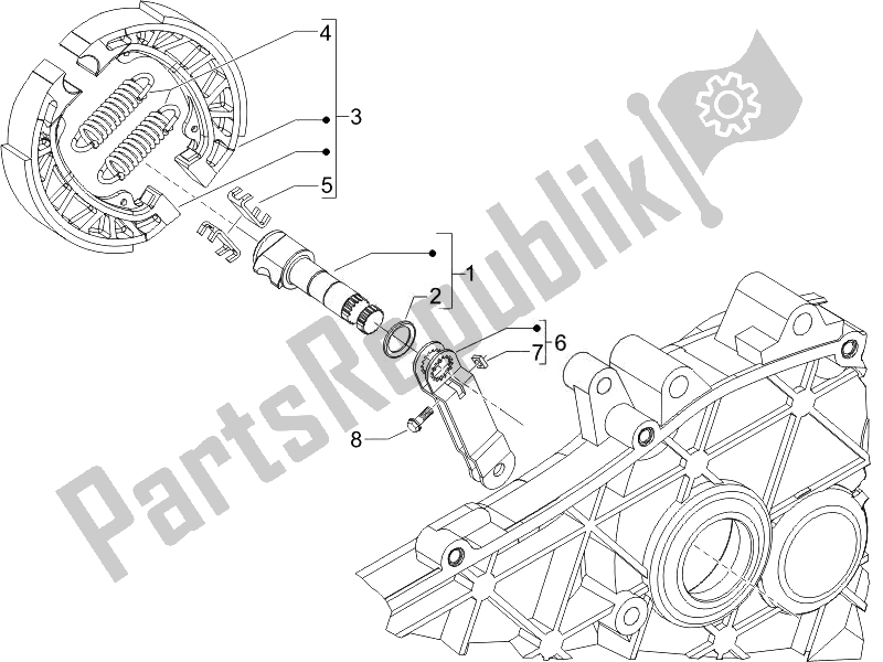 Toutes les pièces pour le Frein Arrière - Mâchoire De Frein du Piaggio FLY 125 4T E3 2007