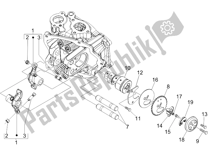 Toutes les pièces pour le Leviers à Bascule Support Unité du Piaggio Liberty 200 4T Sport 2006