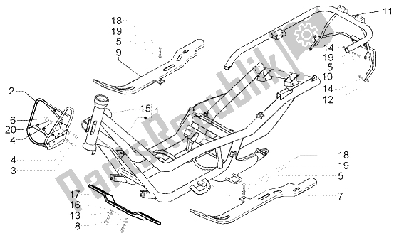 Toutes les pièces pour le Chasis du Piaggio X9 500 Evolution ABS 2004