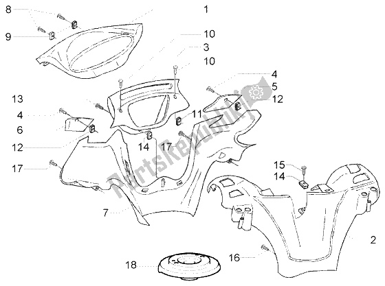 Toutes les pièces pour le Revêtements De Guidon du Piaggio X9 250 Evolution 2000