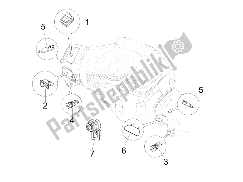 Toutes les pièces pour le Sélecteurs - Interrupteurs - Boutons du Piaggio NRG Power Pure JET 50 2010