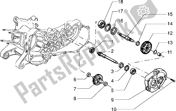 All parts for the Wheel Axe of the Piaggio Sfera RST 125 1995