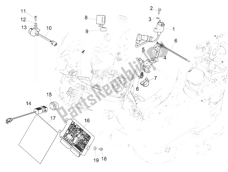 Todas las partes para Reguladores De Voltaje - Unidades De Control Electrónico (ecu) - H. T. Bobina de Piaggio Medley 125 4T IE ABS 2016