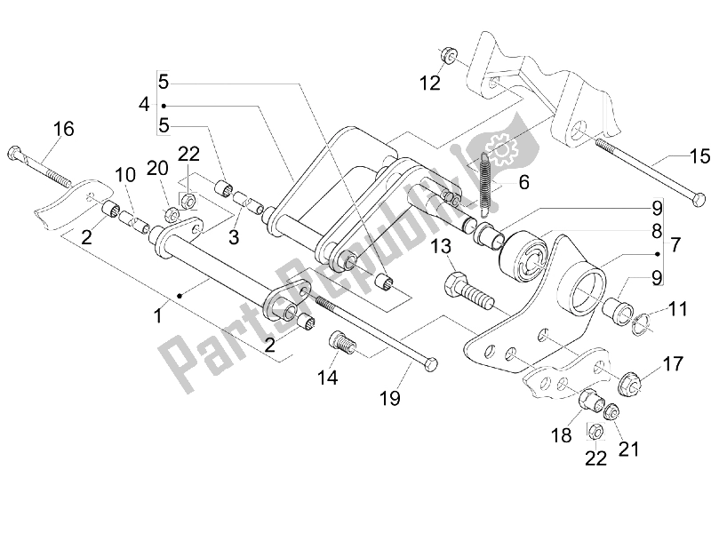 Tutte le parti per il Braccio Oscillante del Piaggio Beverly 250 IE Sport E3 2006