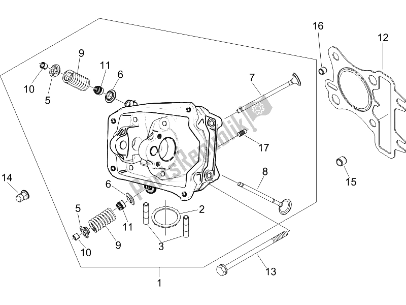 Toutes les pièces pour le Unité De Tête - Valve du Piaggio Liberty 125 4T PTT E3 A 2007