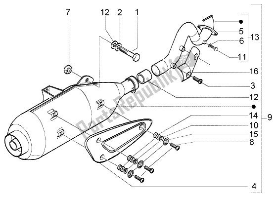 Todas las partes para Silenciador de Piaggio X8 125 2004