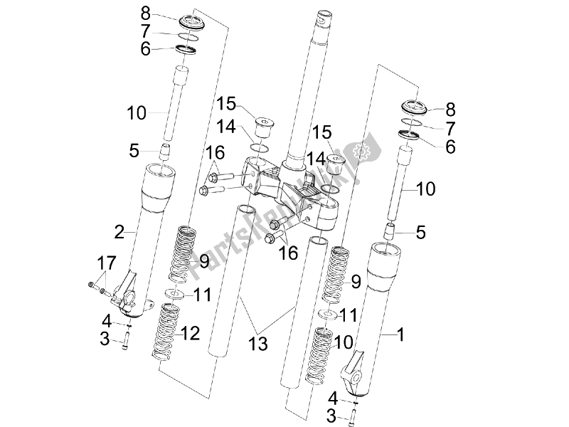 Tutte le parti per il Componenti Della Forcella (kayaba) del Piaggio Beverly 125 Tourer E3 2007